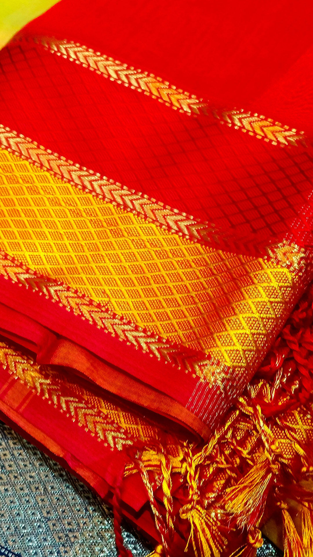 beautifull orange colour bridal trousseau